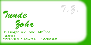 tunde zohr business card